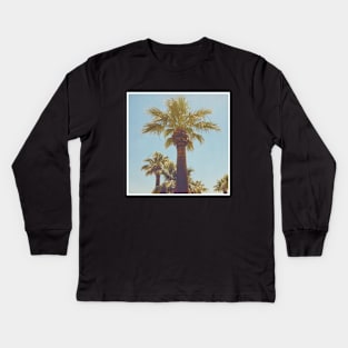 Pretty picture of a Palm Tree. Pretty Palm Trees Photography design with blue sky Kids Long Sleeve T-Shirt